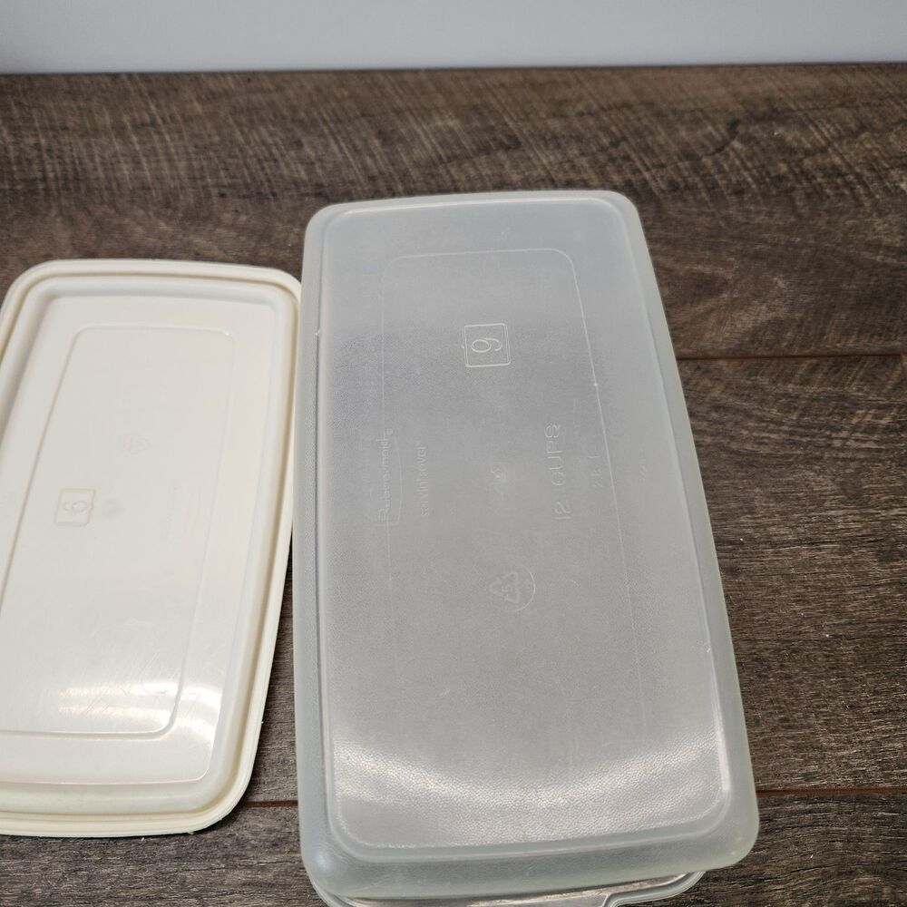 Rubbermaid Servin' Saver Ice Cream/Bread Container Almond #9 12 Cup Rectangle - Picture 6 of 9
